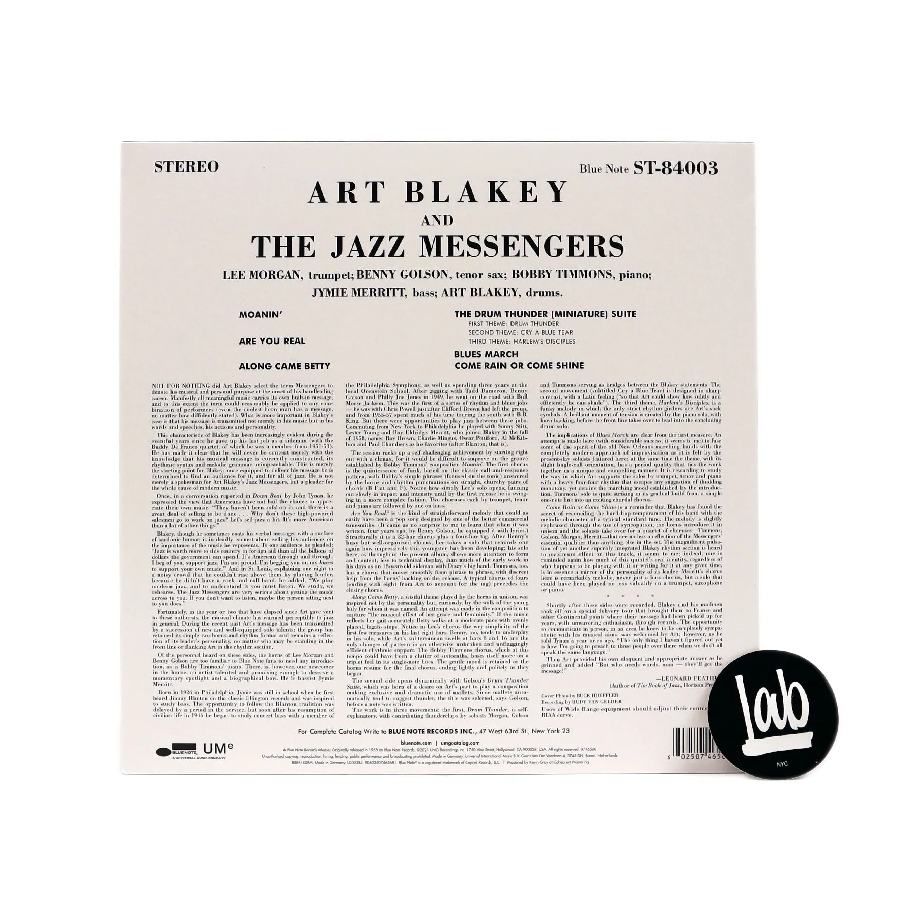 Art Blakey & The Jazz Messengers: Moanin' (180g) Vinyl LP