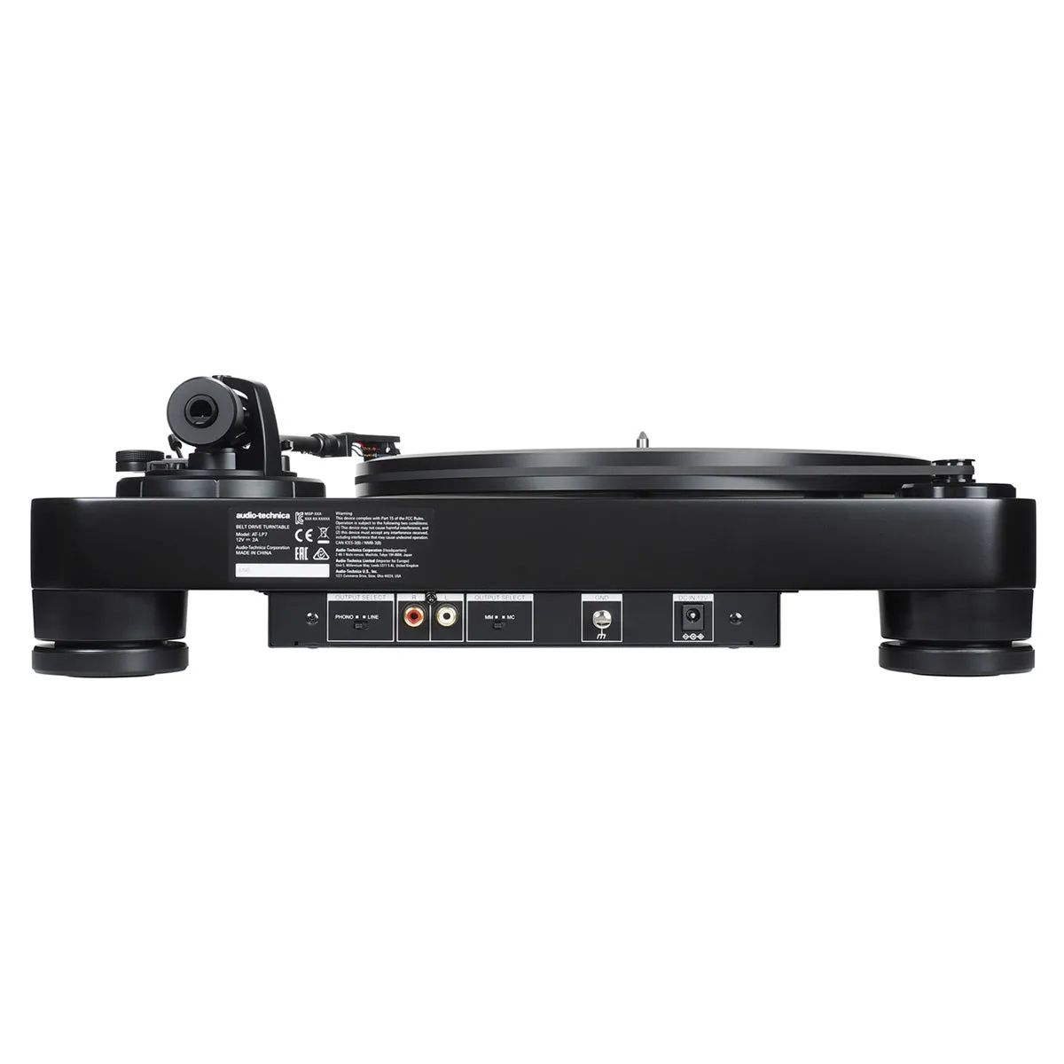 Audio-Technica AT-LP7 Fully Manual Belt-Drive Turntable (Black)