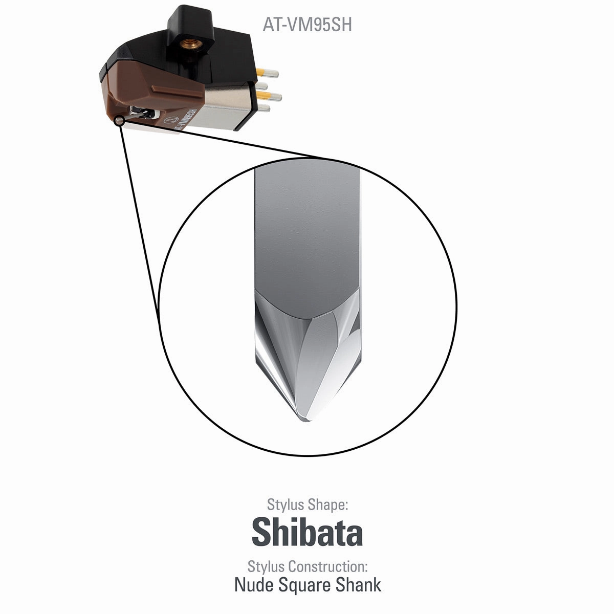 Audio-Technica AT-VM95SH Dual Moving Magnet Turntable Cartridge (Brown)