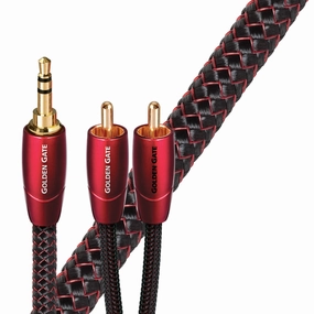 AudioQuest Golden Gate Male RCA to 2 Male Mini RCA Cable - 9.84 ft. (3m)