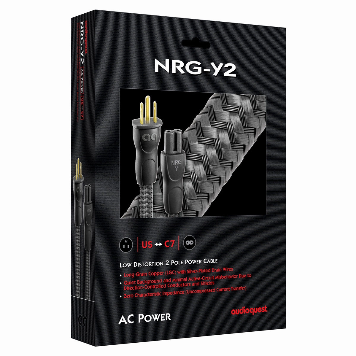 AudioQuest NRG-Y2 Low-Distortion 2-Pole AC Power Cable - 9.84' (3m)