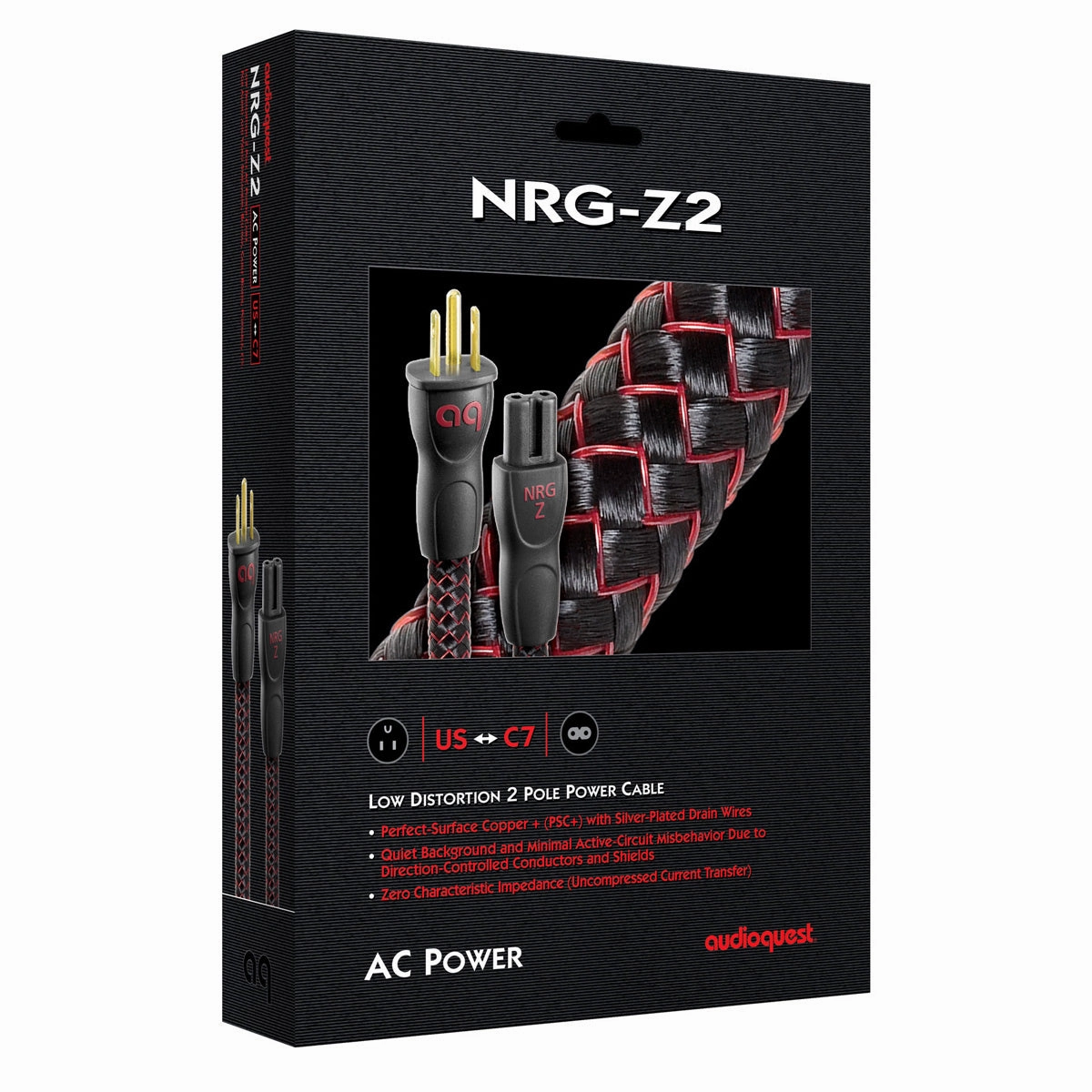 AudioQuest NRG-Z2 Low-Distortion 2-Pole AC Power Cable - 3.28' (1m)