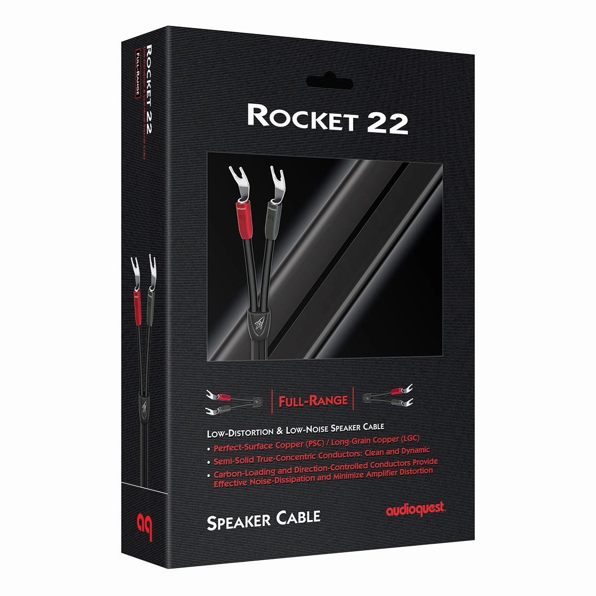 AudioQuest Rocket 22 Full-Range Speaker Cable with Silver Multi-Spade Connections - Pair (10 ft.)