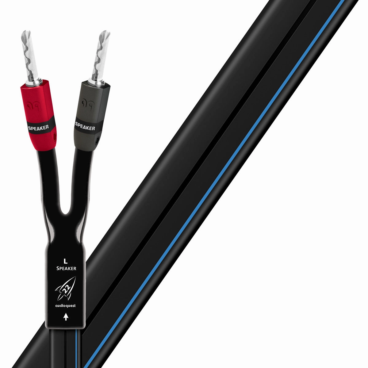 AudioQuest Rocket 22 Single Full Range Speaker Cable with Silver Banana Connectors- 10 ft.(3.04m) - Pair