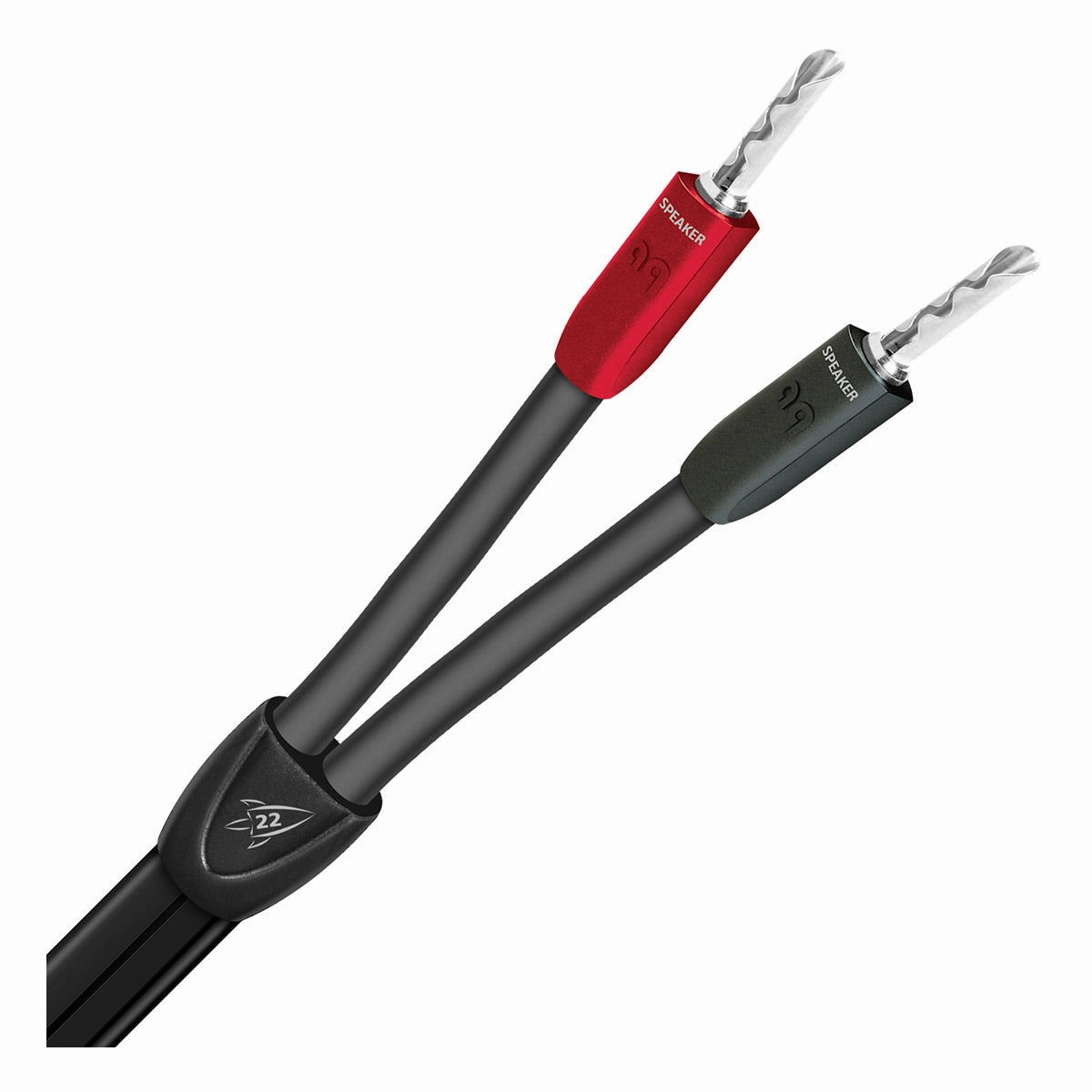 AudioQuest Rocket 22 Single Full Range Speaker Cable with Silver Banana Connectors- 10 ft.(3.04m) - Pair