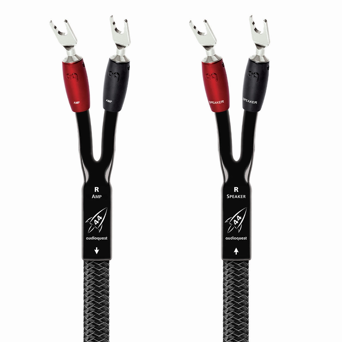 AudioQuest Rocket 44 Full-Range Speaker Cable with Silver Multi-Spade Connections - Pair (10 ft.)