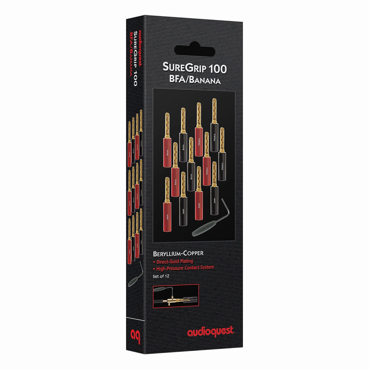 AudioQuest SureGrip&reg; 100 Gold Banana Speaker Connectors - 12-Pack