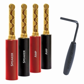 AudioQuest SureGrip&reg; 100 Gold Banana Speaker Connectors - 8-Pack