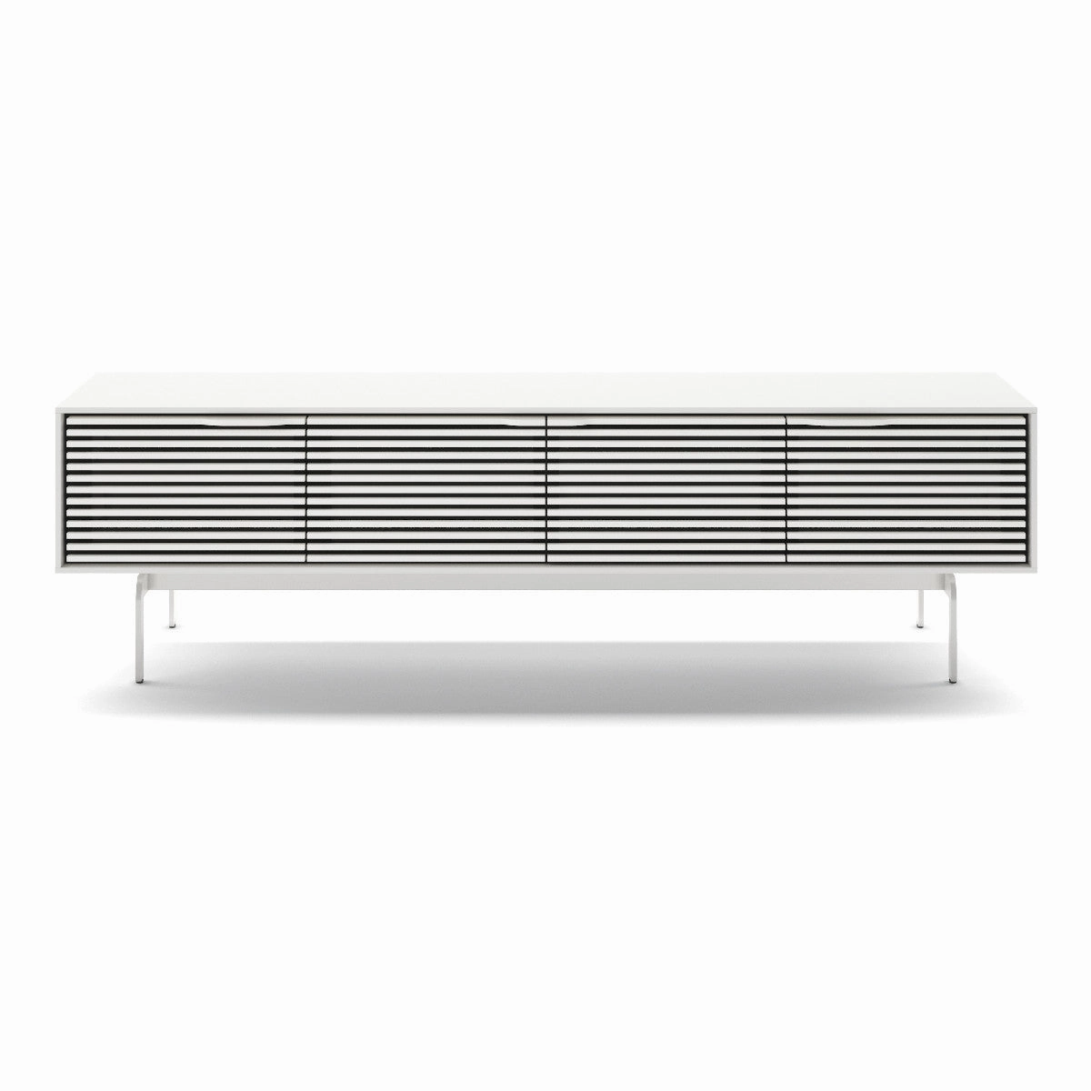 BDI Align 7473 Low 4-Door Cabinet with Console Base (Satin White)