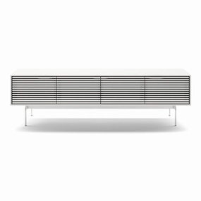 BDI Align 7473 Low 4-Door Cabinet with Console Base (Satin White)