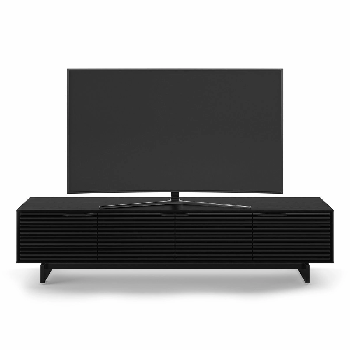 BDI Align 7473 Low 4-Door Cabinet with Media Base (Ebonized Ash)