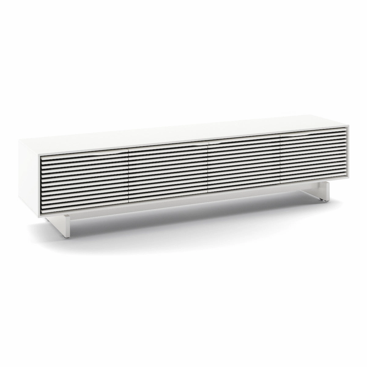 BDI Align 7473 Low 4-Door Cabinet with Media Base (Satin White)