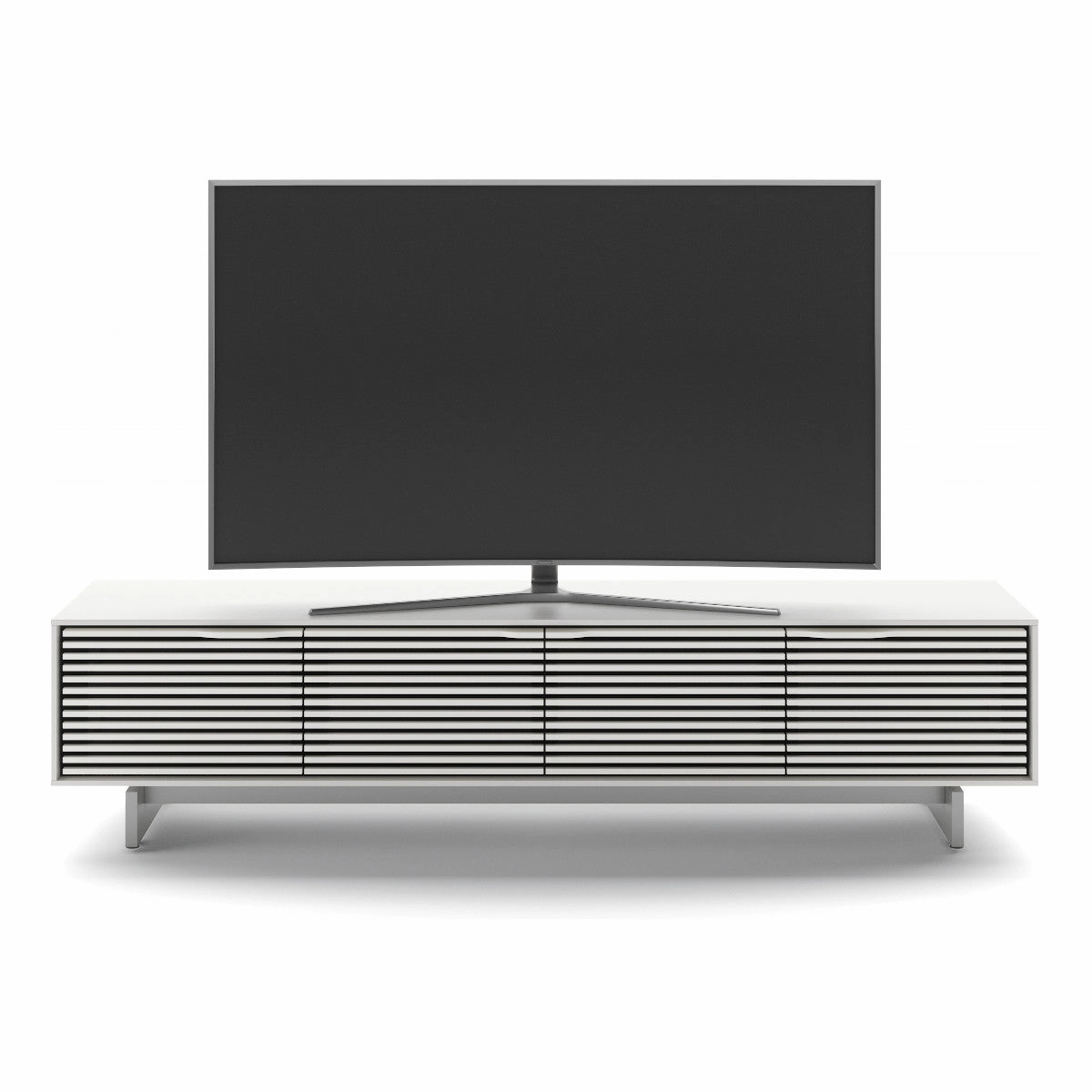 BDI Align 7473 Low 4-Door Cabinet with Media Base (Satin White)