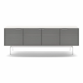 BDI Align 7479 4-Door Cabinet with Console Base (Satin White)