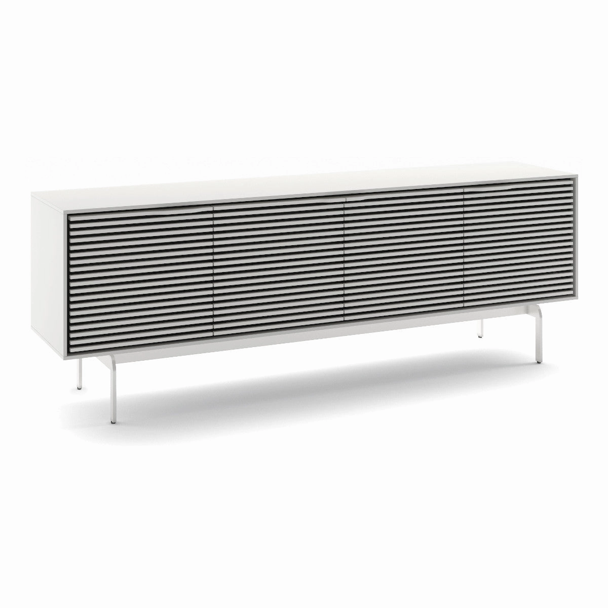 BDI Align 7479 4-Door Cabinet with Console Base (Satin White)