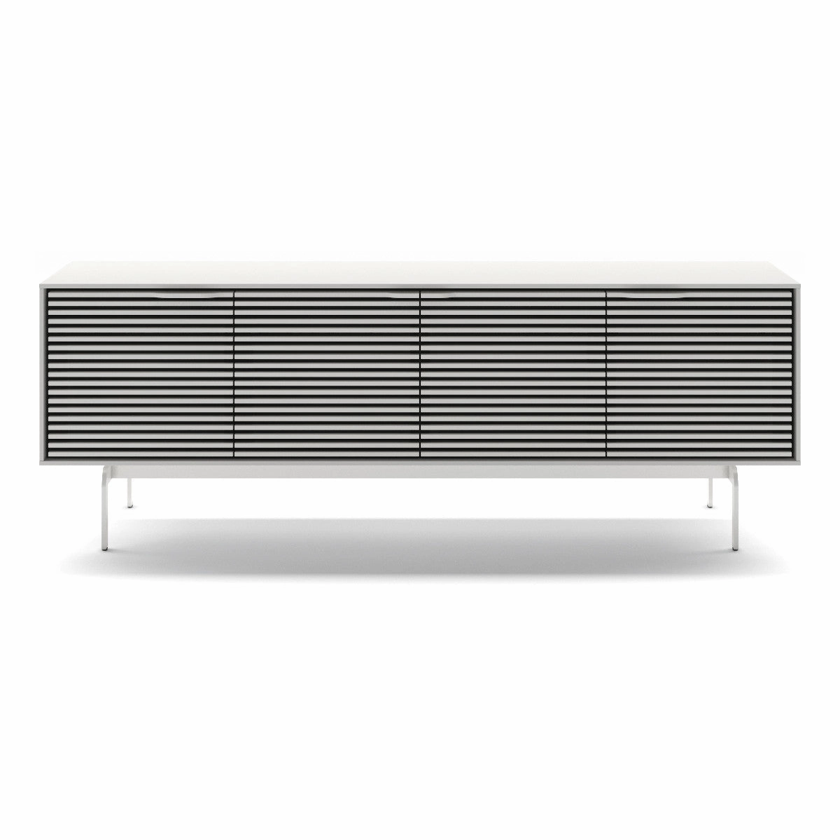 BDI Align 7479 4-Door Cabinet with Console Base (Satin White)