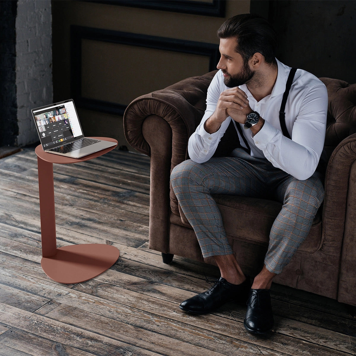 BDI Bink 1025 Mobile Media Table (Clay)
