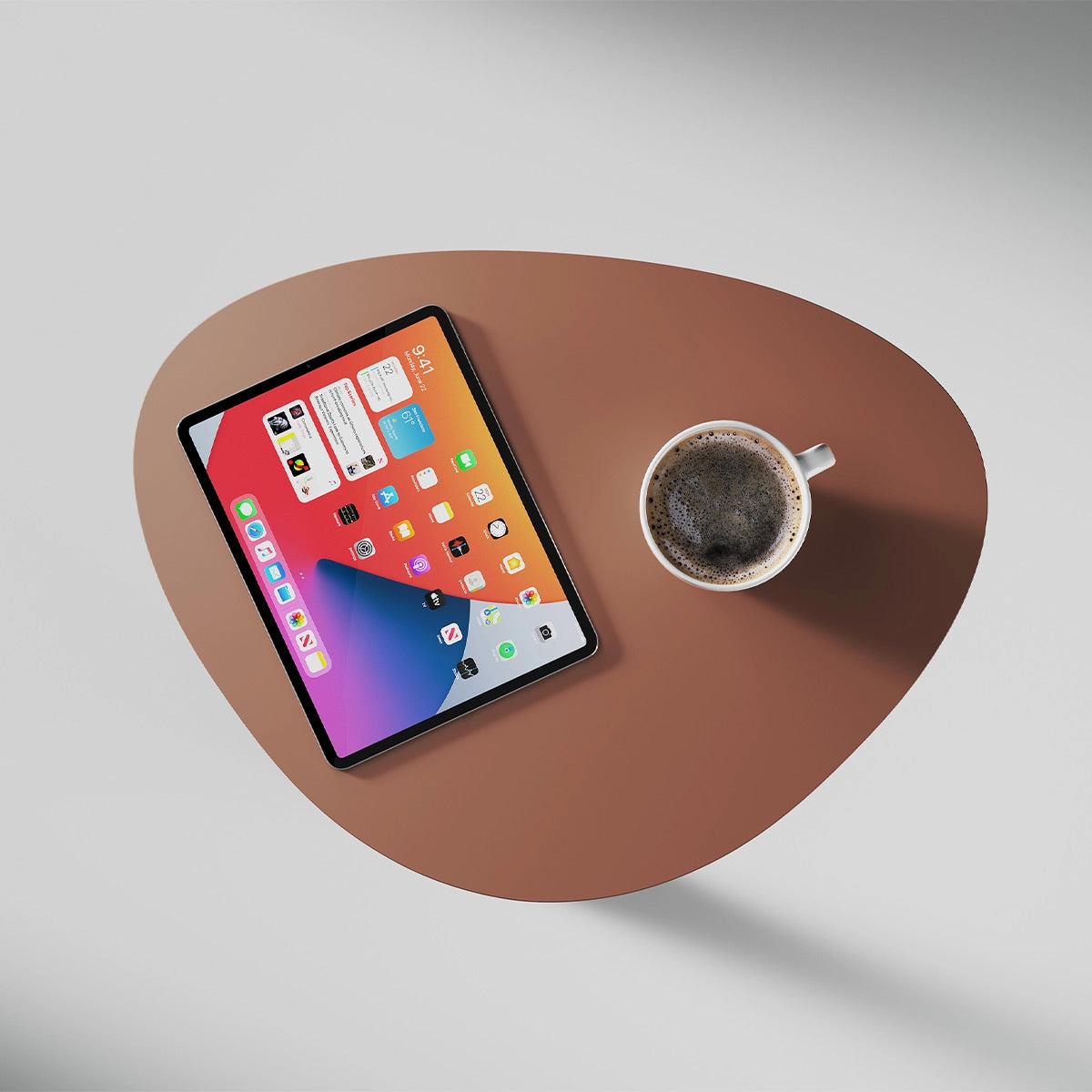BDI Bink 1025 Mobile Media Table (Clay)