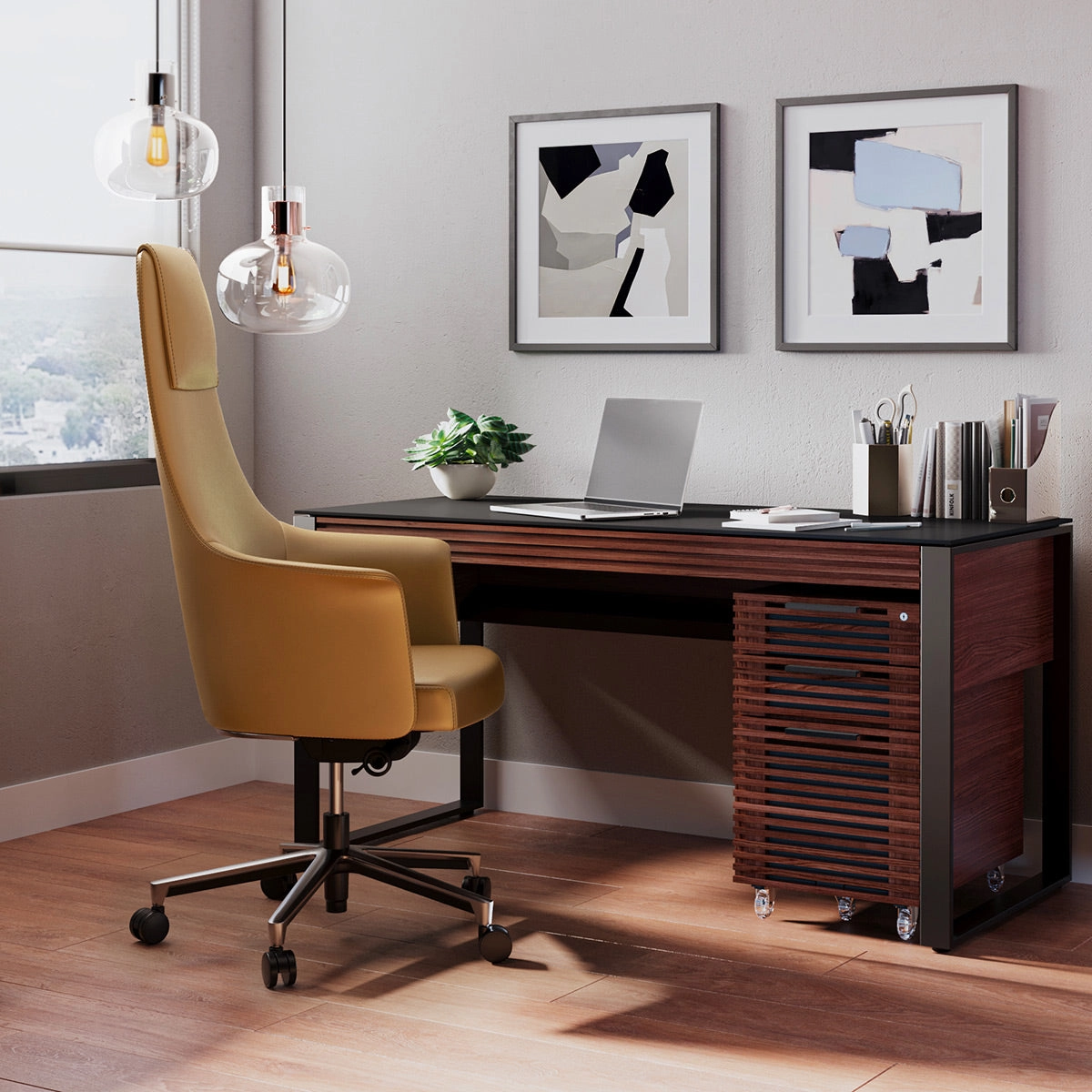 BDI Bolo 3531 Executive Leather Office Chair (Saddle)