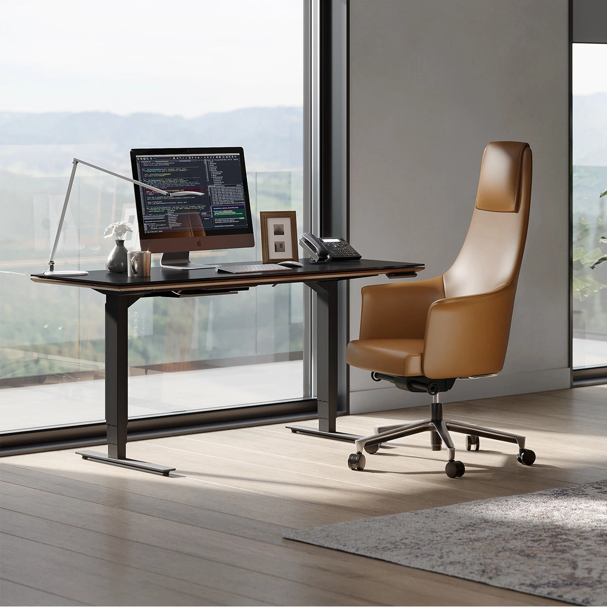 BDI Bolo 3531 Executive Leather Office Chair (Saddle)