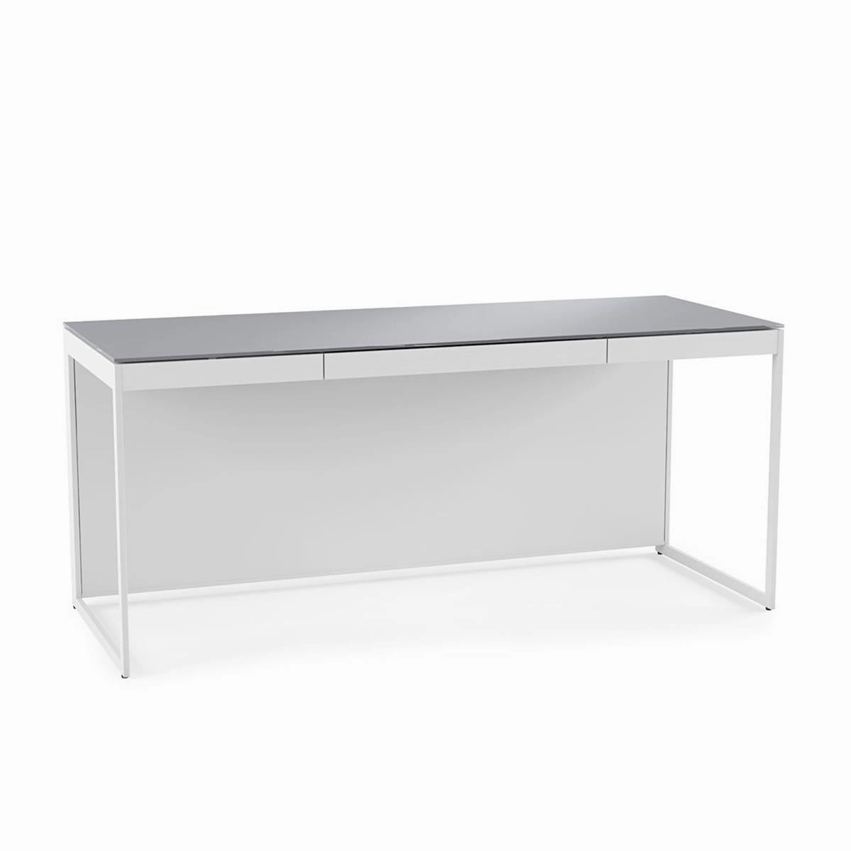 BDI Centro 6401 Desk with Keyboard Drawer (Satin White)