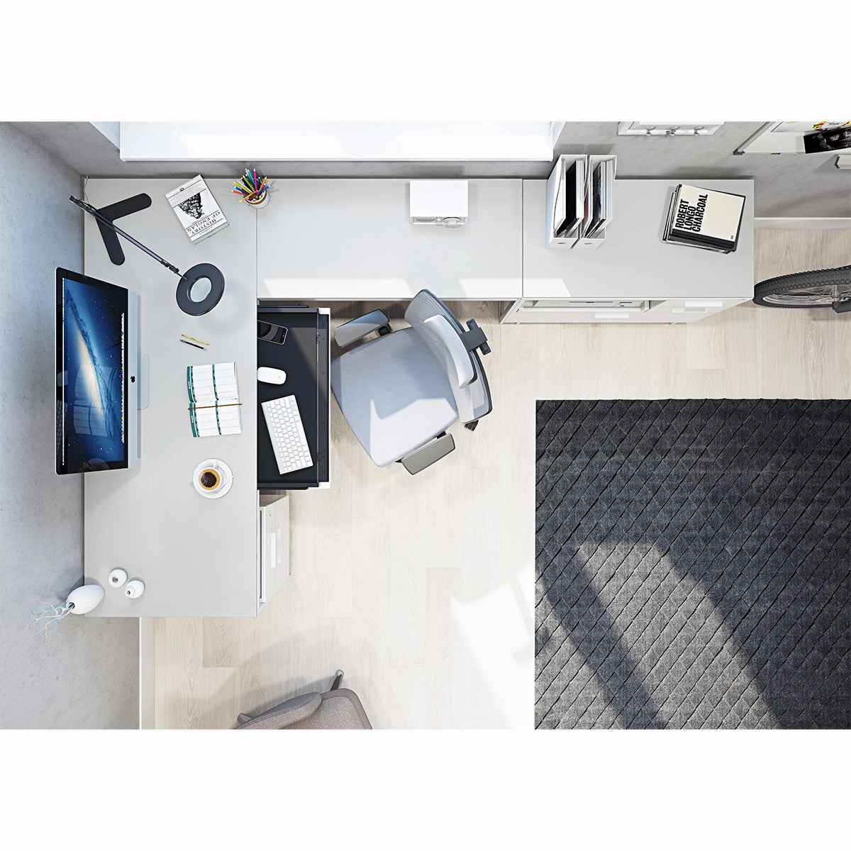 BDI Centro 6402 Return Desk (Satin White)