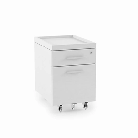 BDI Centro 6407 Mobile File Pedestal (Satin White)