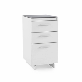 BDI CENTRO 6414 3-Drawer File Cabinet (White)
