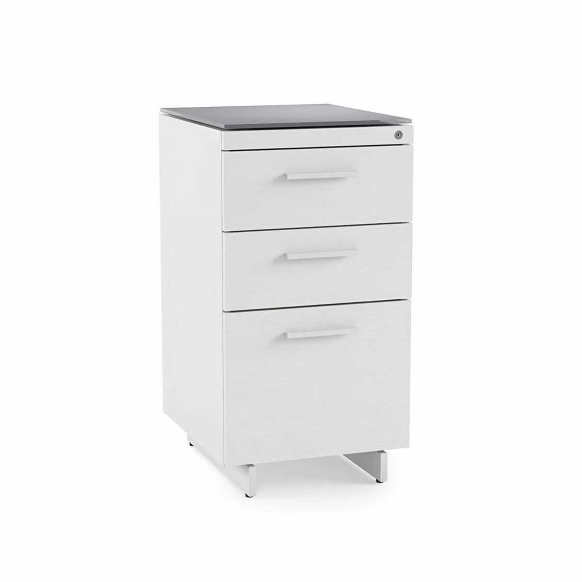 BDI CENTRO 6414 3-Drawer File Cabinet (White)