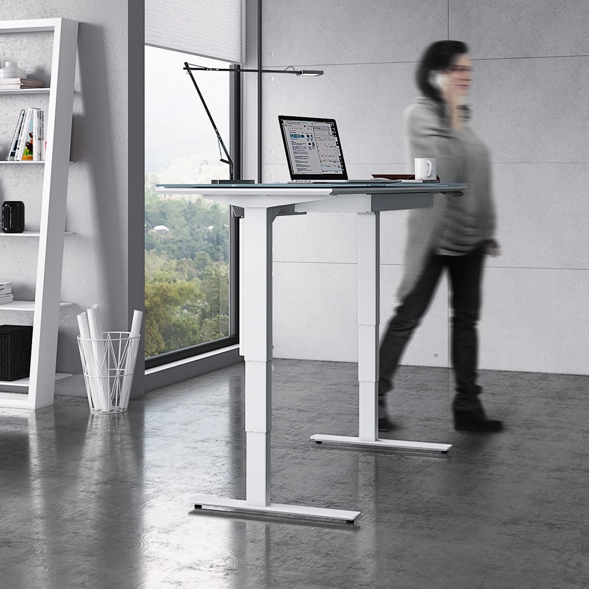 BDI Centro 6452-2 Height Adjustable Standing Desk (66"x30")