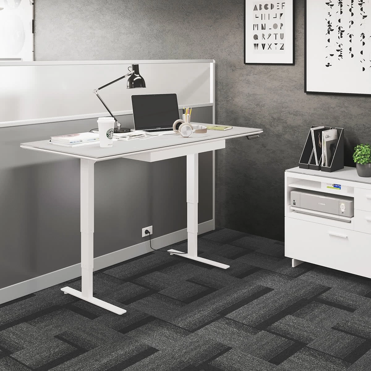 BDI Centro 6452-2 Height Adjustable Standing Desk (66"x30")