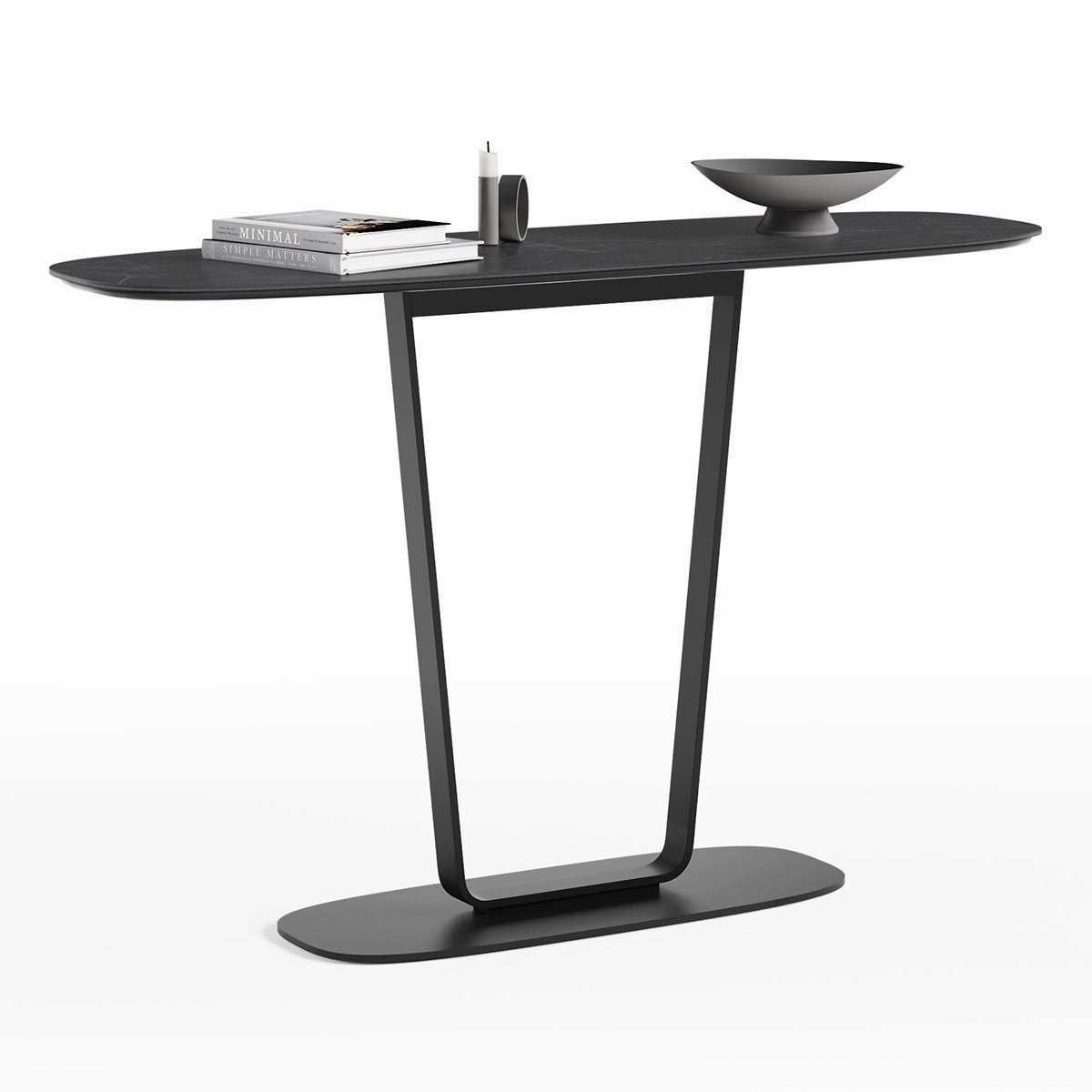 BDI Cloud 9 1183 Console Table with Porcelain Top (Nimbus Black)