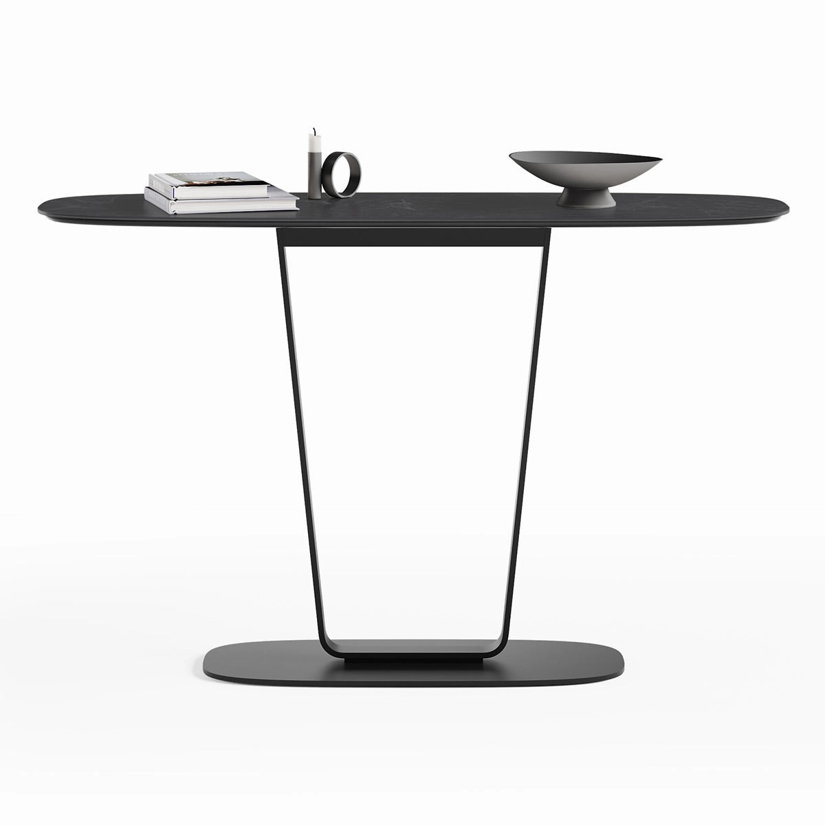 BDI Cloud 9 1183 Console Table with Porcelain Top (Nimbus Black)