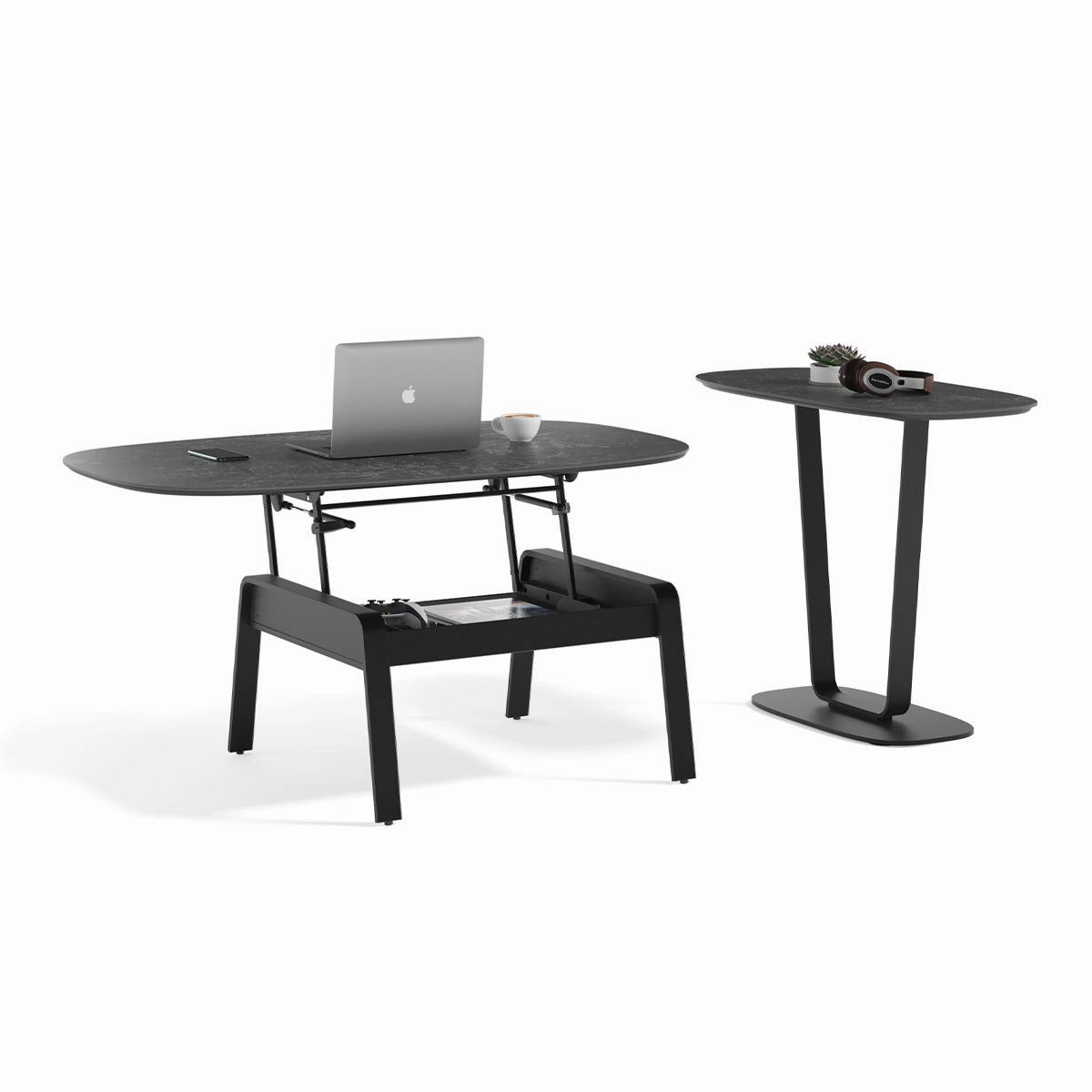 BDI Cloud 9 1186 Porcelain Top End Table (Nimbus Black)