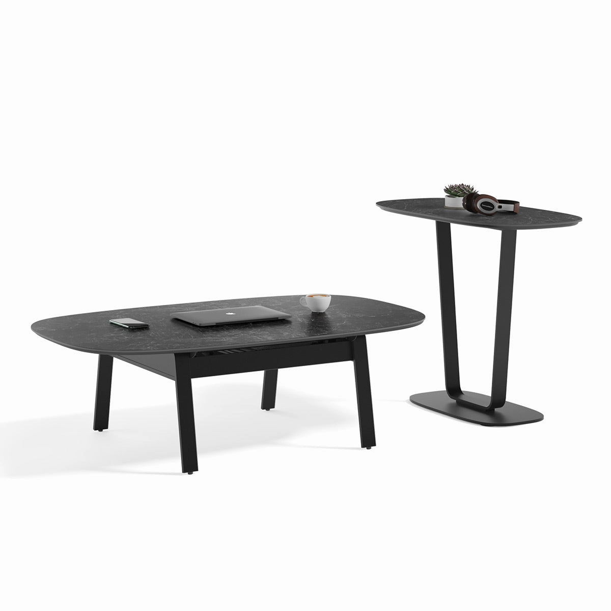 BDI Cloud 9 1186 Porcelain Top End Table (Nimbus Black)