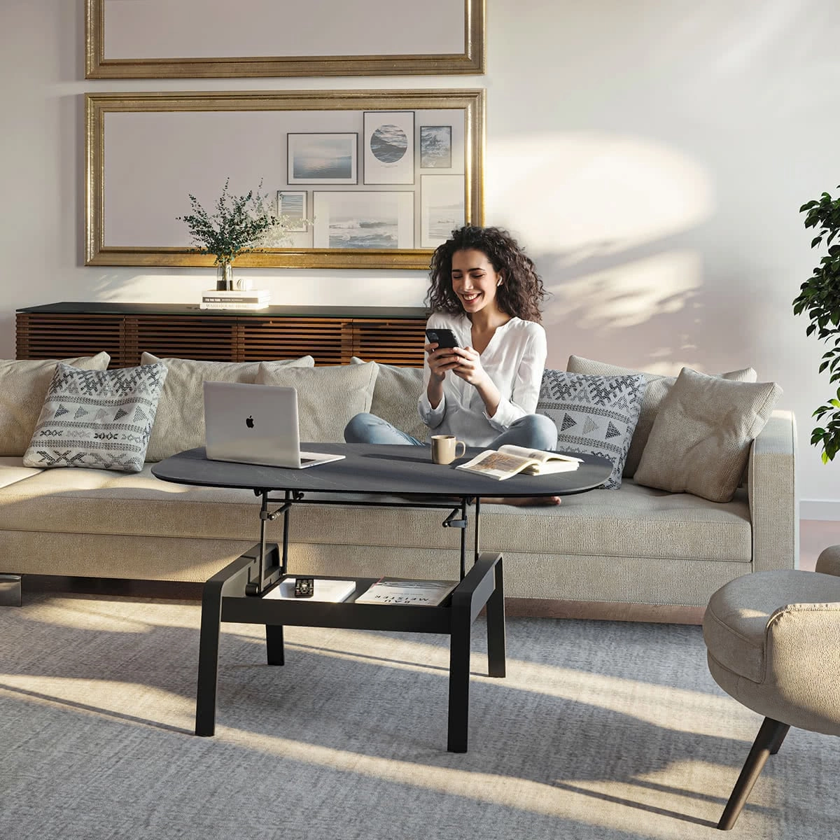 BDI Cloud 9 Lift Coffee Table (Alto Grey)