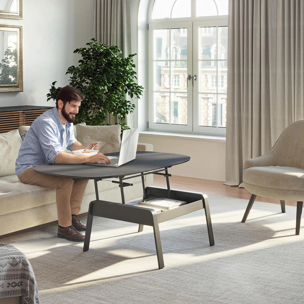 BDI Cloud 9 Lift Coffee Table (Alto Grey)