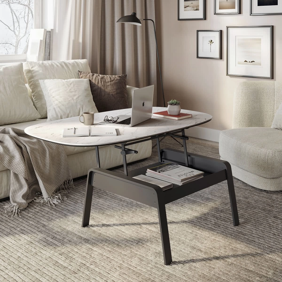 BDI Cloud 9 Lift Coffee Table (Cirrus White)