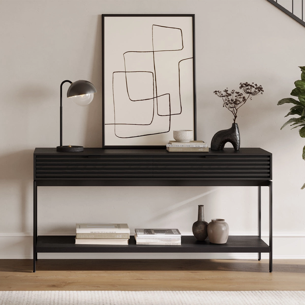 BDI Cora 1173 Console Table (Ebonized Ash)