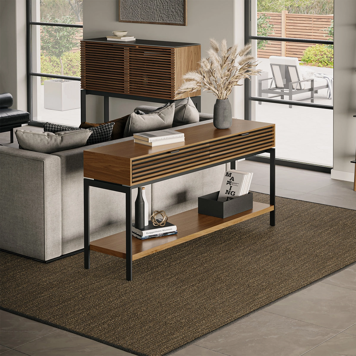 BDI Cora 1173 Modern Wood ConsoleTable (Natural Walnut)