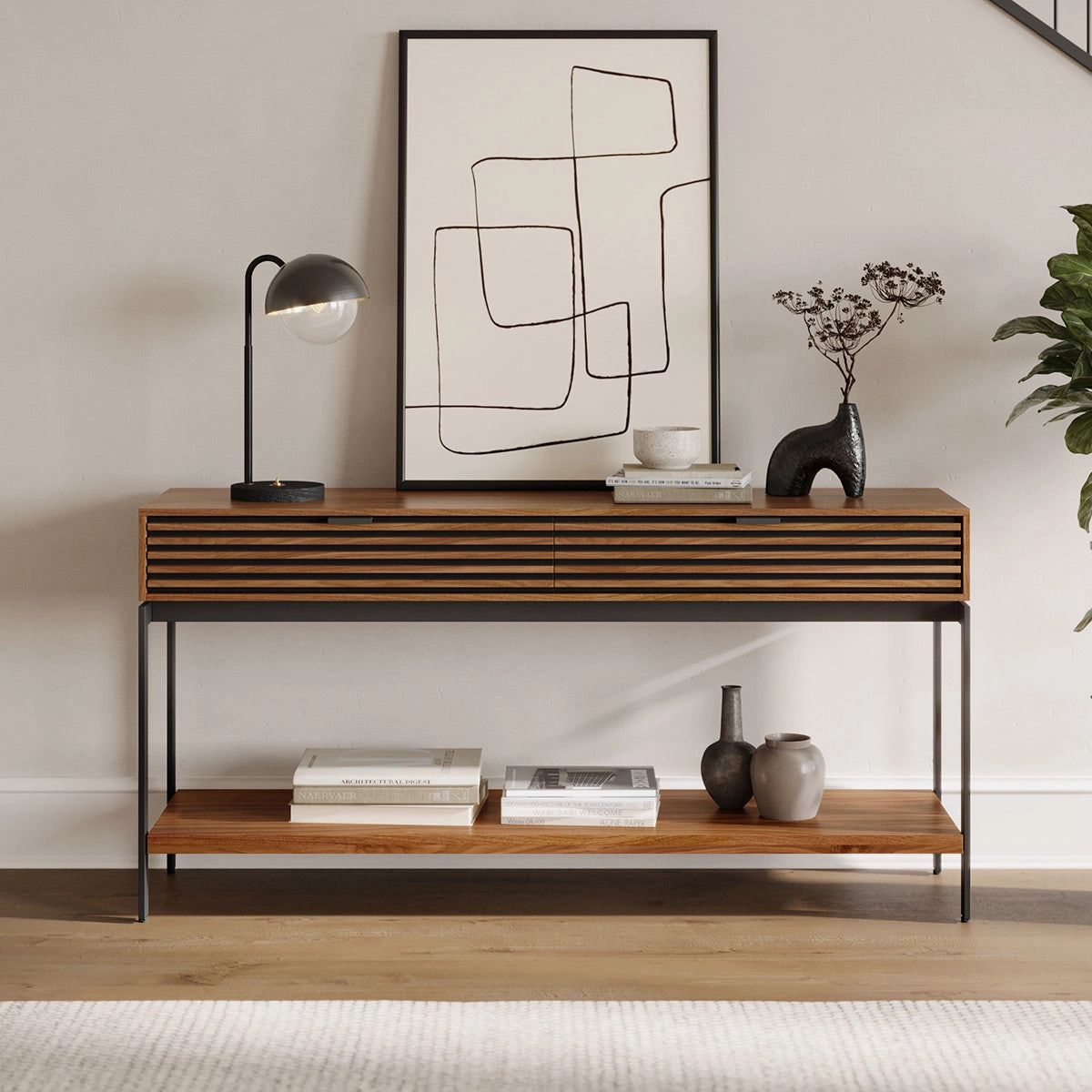 BDI Cora 1173 Modern Wood ConsoleTable (Natural Walnut)