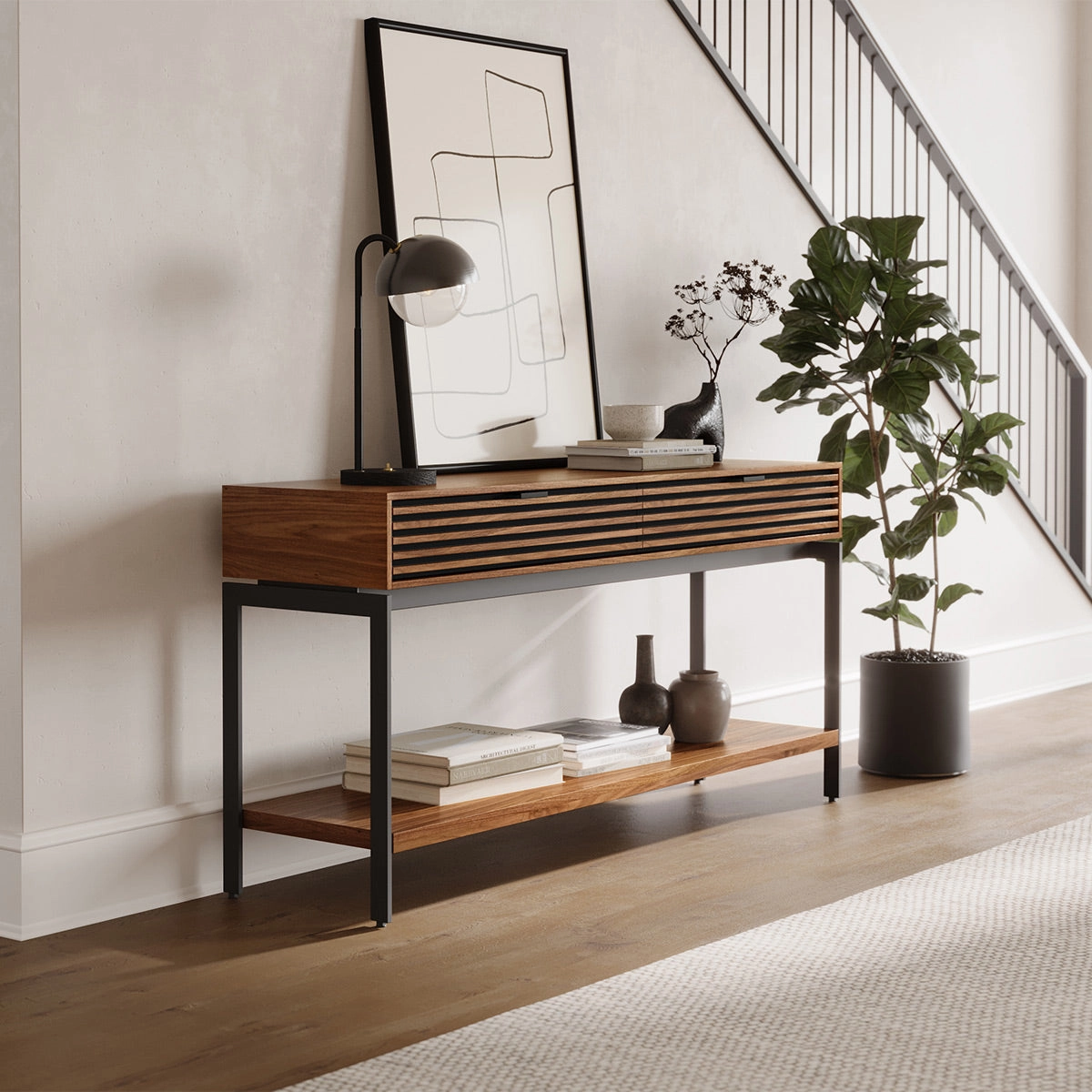 BDI Cora 1173 Modern Wood ConsoleTable (Natural Walnut)