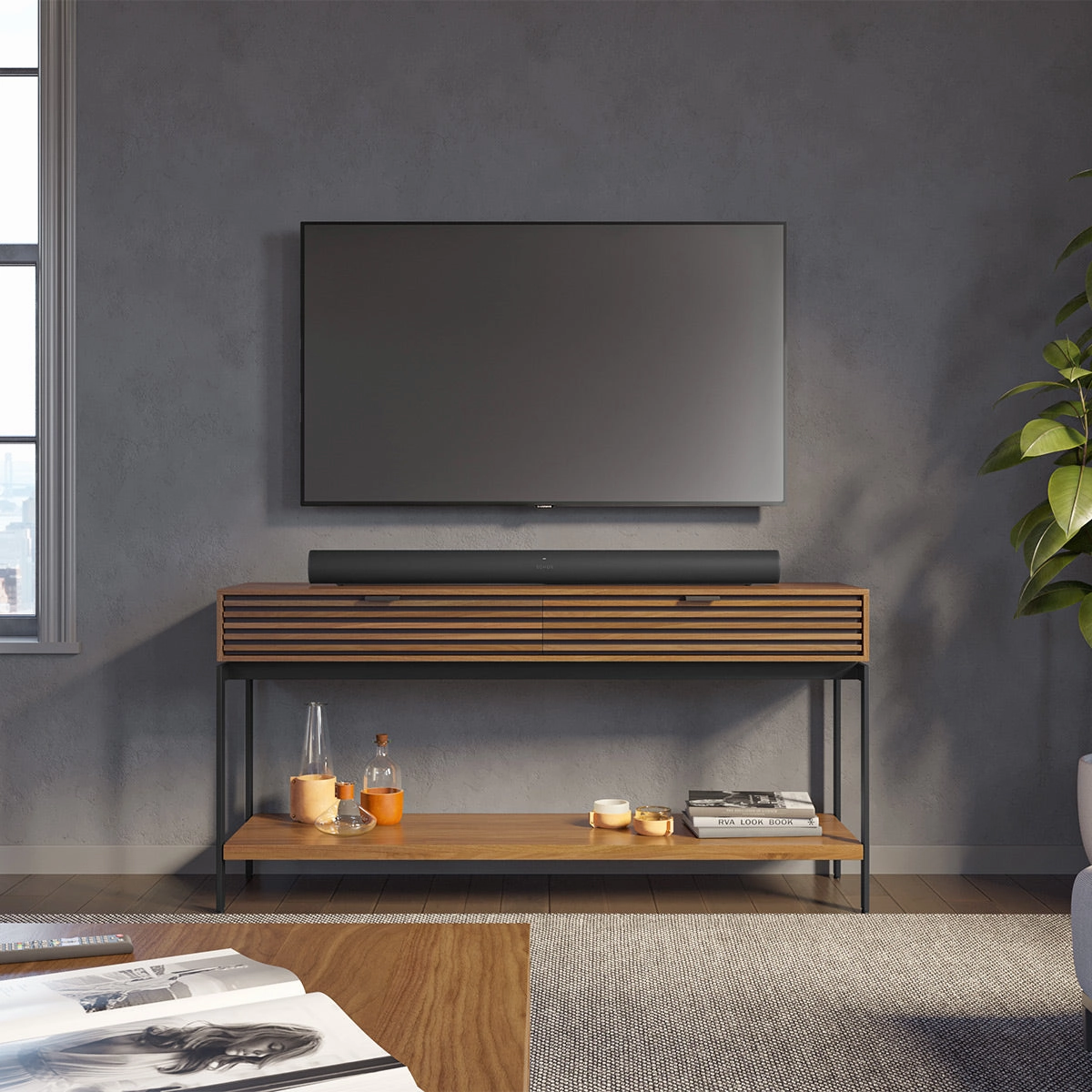 BDI Cora 1173 Modern Wood ConsoleTable (Natural Walnut)