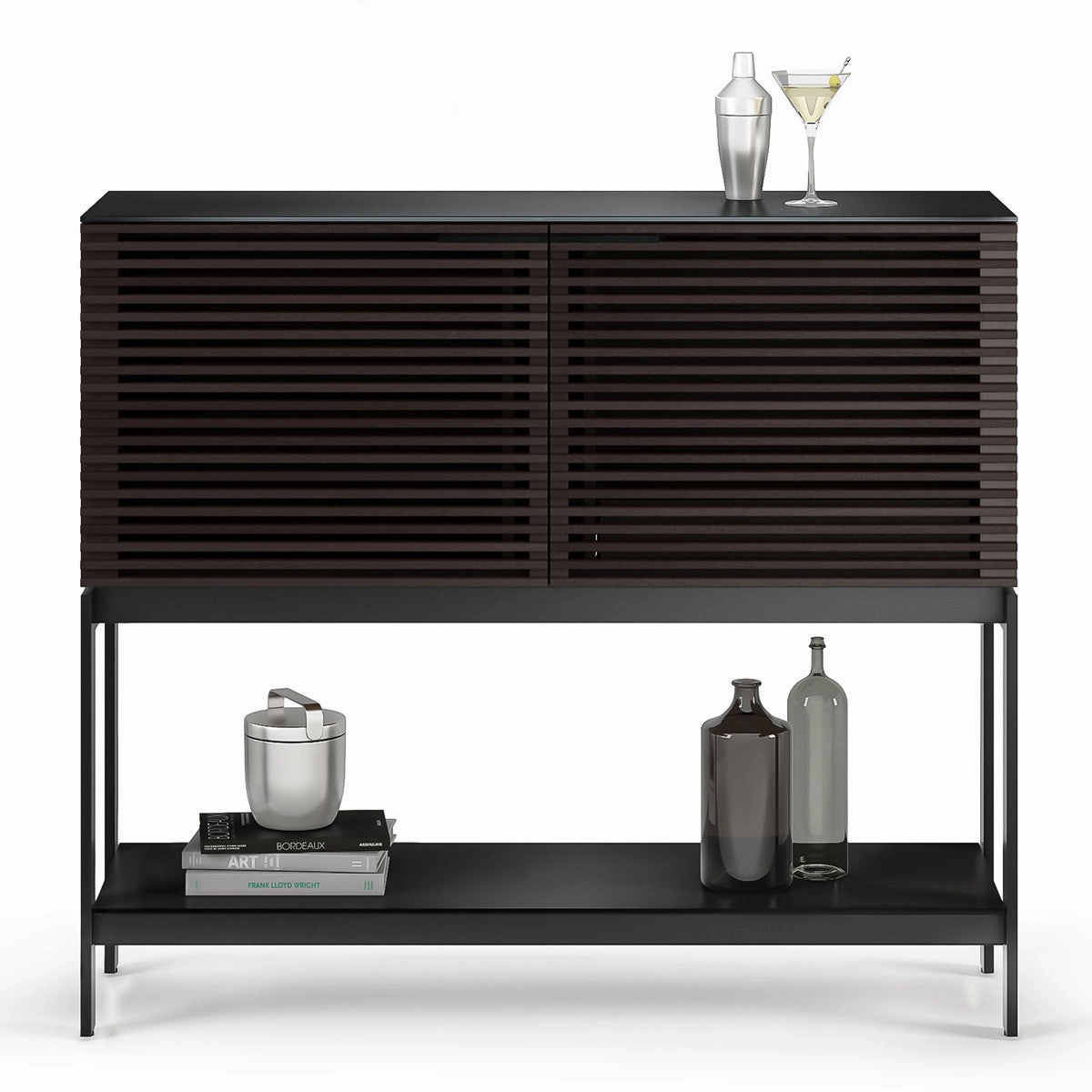 BDI Corridor 5621 SV Bar with Wine Storage and Adjustable Shelves (Charcoal Stained Ash)
