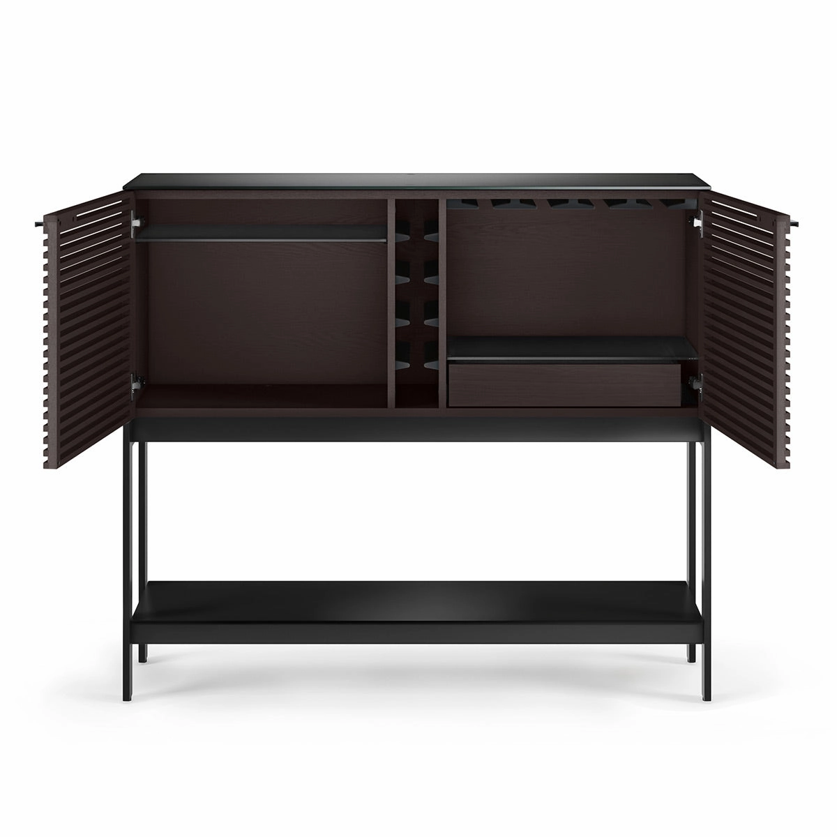 BDI Corridor 5621 SV Bar with Wine Storage and Adjustable Shelves (Charcoal Stained Ash)