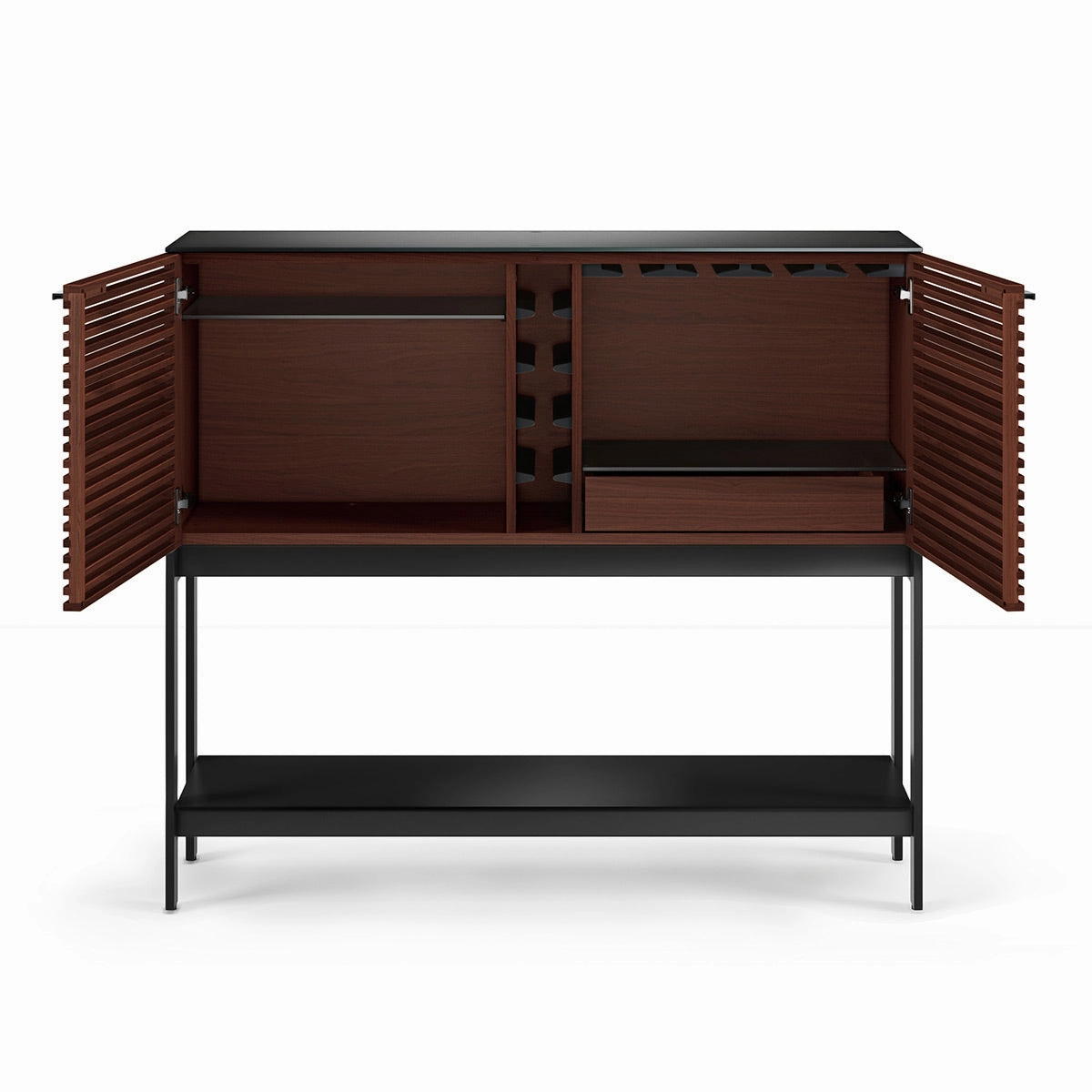 BDI Corridor 5621 SV Bar with Wine Storage and Adjustable Shelves (Chocolate Stained Walnut)