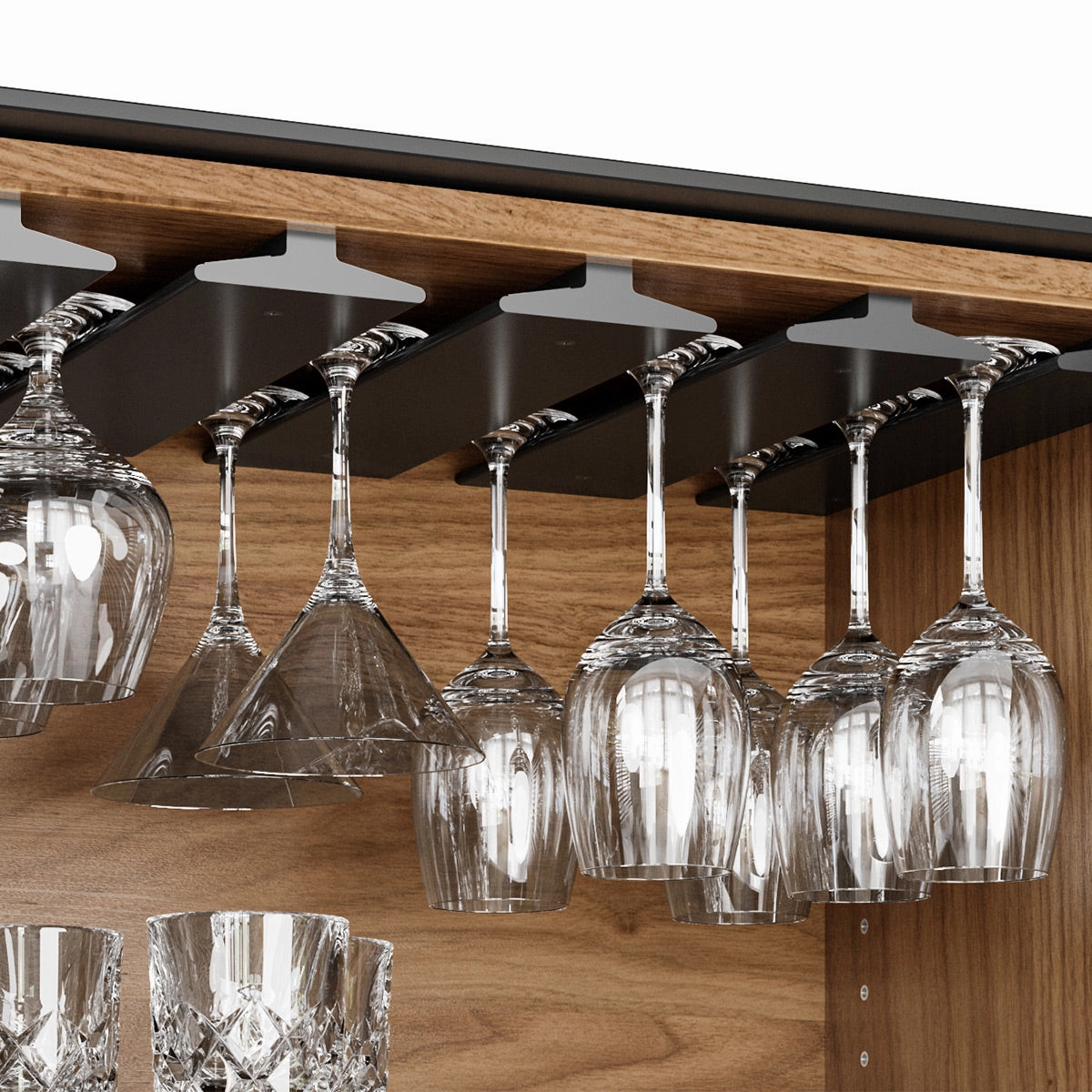 BDI Corridor 5621 SV Bar with Wine Storage and Adjustable Shelves (Natural Walnut)