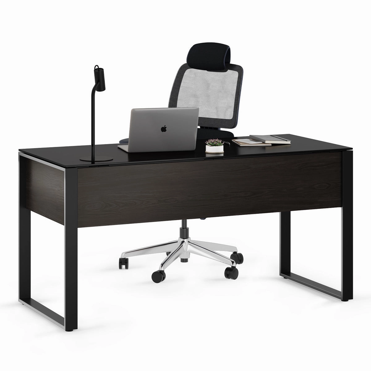 BDI Corridor 6501 Desk with Keyboard Drawer (Charcoal Stained Ash)