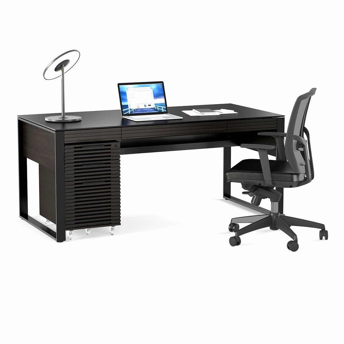BDI Corridor 6507 Mobile File Pedestal (Charcoal Stained Ash)