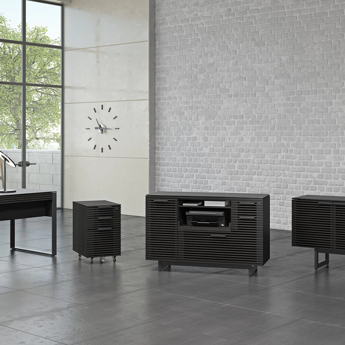 BDI Corridor 6507 Mobile File Pedestal (Charcoal Stained Ash)